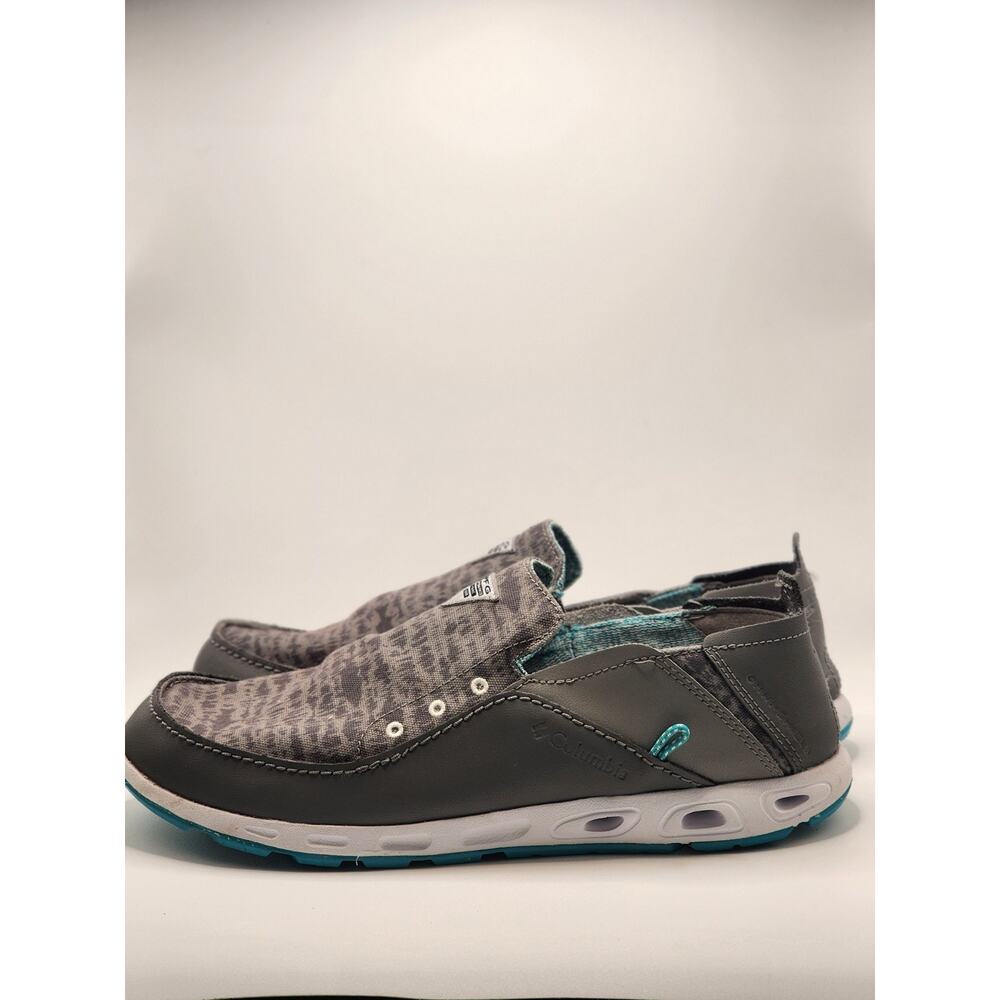 Mens 8.5W Columbia PFG Slip On Fishing Boat Shoes Bahama Vent Relaxed Gray/ Blue - Picture 5 of 9